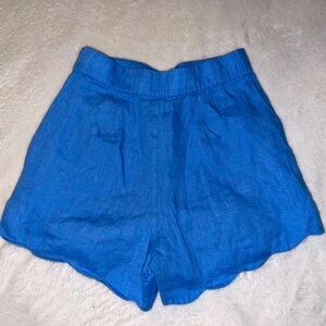 Abercrombie & Fitch Linen Scallop Hem Shorts